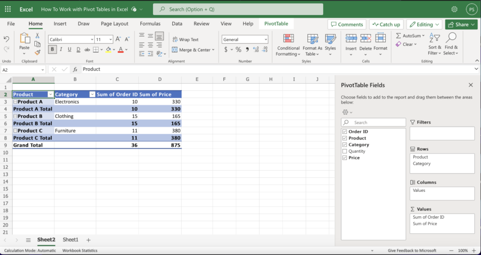 How To Work with Pivot Tables in Excel - I.T. For Less